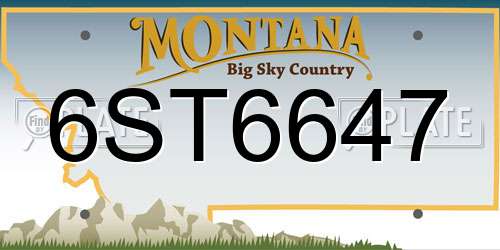 6ST6647 Montana License Plate