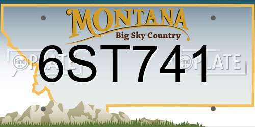 6ST741 Montana License Plate