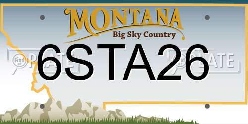 6STA26 Montana License Plate