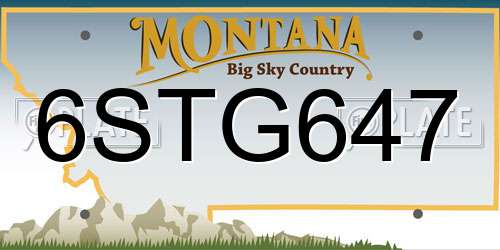 6STG647 Montana License Plate