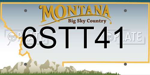 6STT41 Montana License Plate