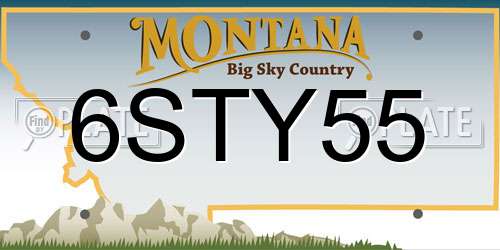 6STY55 Montana License Plate