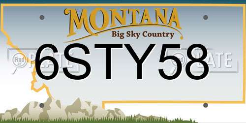 6STY58 Montana License Plate