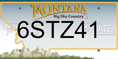 6STZ41 Montana License Plate