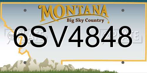 6SV4848 Montana License Plate