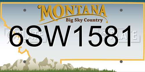 6SW1581 Montana License Plate