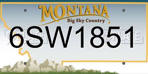 6SW1851 Montana License Plate