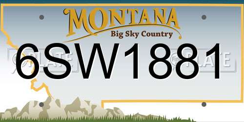 6SW1881 Montana License Plate
