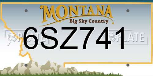 6SZ741 Montana License Plate