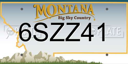 6SZZ41 Montana License Plate