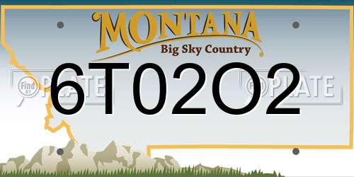 6T02O2 Montana License Plate