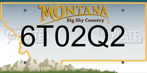 6T02Q2 Montana License Plate
