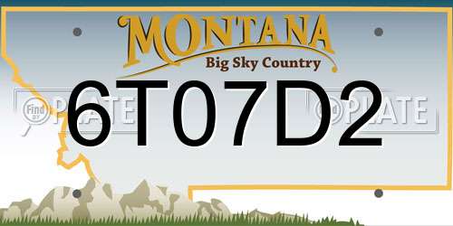 6T07D2 Montana License Plate