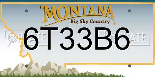 6T33B6 Montana License Plate