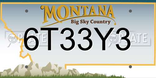 6T33Y3 Montana License Plate