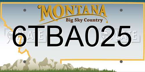 6TBA025 Montana License Plate