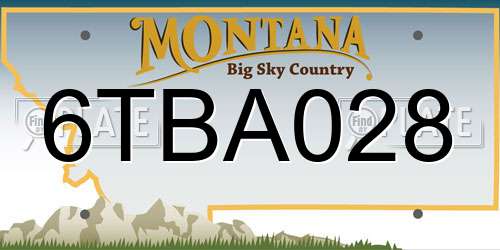 6TBA028 Montana License Plate