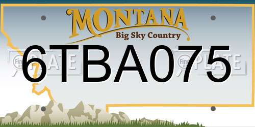 6TBA075 Montana License Plate