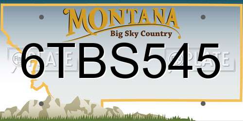 6TBS545 Montana License Plate