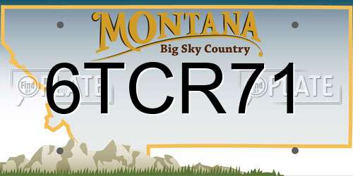 6TCR71 Montana License Plate