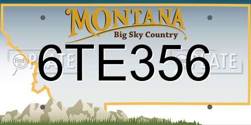 6TE356 Montana License Plate