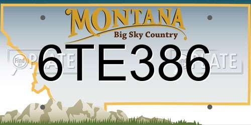 6TE386 Montana License Plate