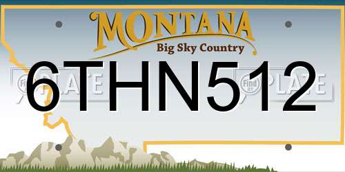 6THN512 Montana License Plate