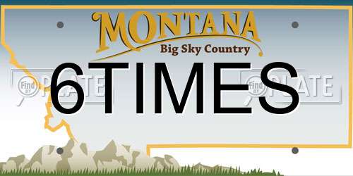 6TIMES Montana License Plate