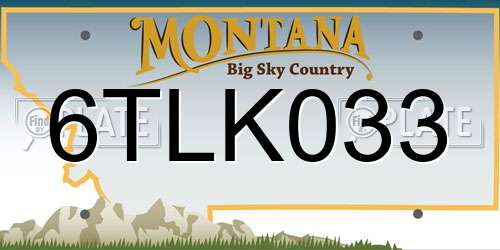 6TLK033 Montana License Plate