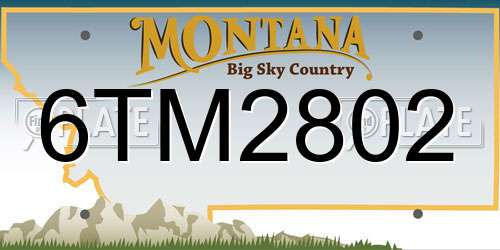 6TM2802 Montana License Plate
