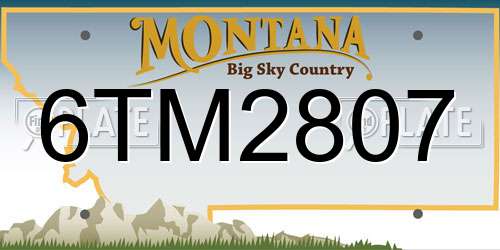 6TM2807 Montana License Plate
