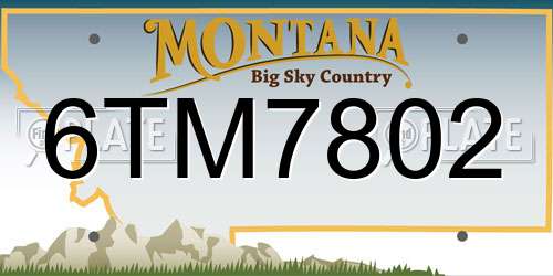 6TM7802 Montana License Plate