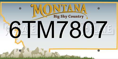 6TM7807 Montana License Plate
