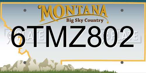 6TMZ802 Montana License Plate