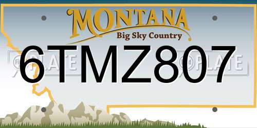 6TMZ807 Montana License Plate