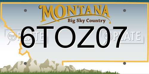 6TOZ07 Montana License Plate