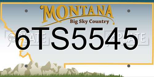 6TS5545 Montana License Plate