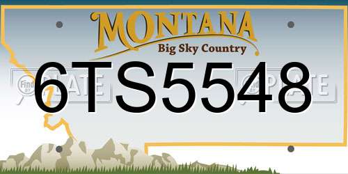 6TS5548 Montana License Plate