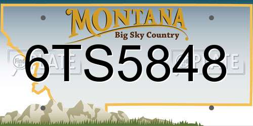 6TS5848 Montana License Plate