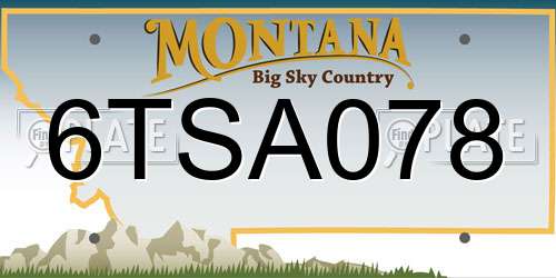 6TSA078 Montana License Plate