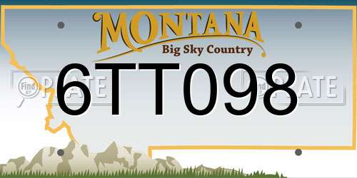 6TT098 Montana License Plate