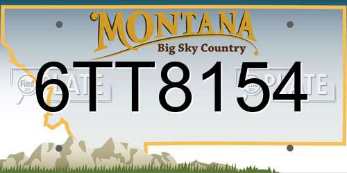 6TT8154 Montana License Plate