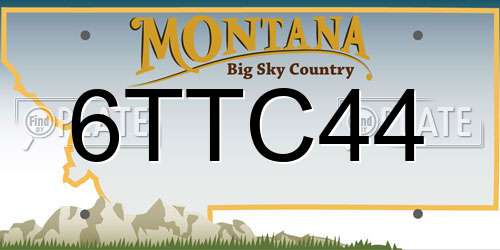 6TTC44 Montana License Plate