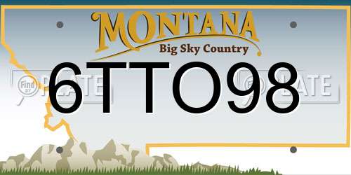 6TTO98 Montana License Plate