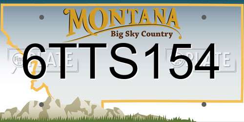 6TTS154 Montana License Plate
