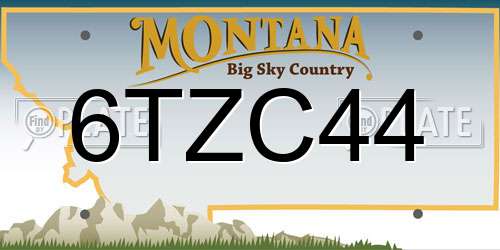 6TZC44 Montana License Plate