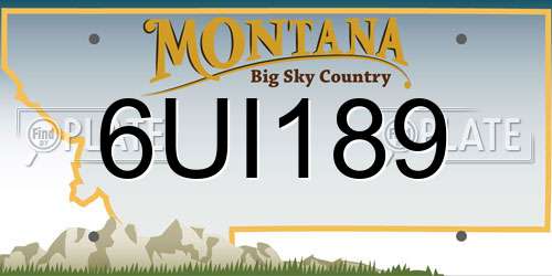 6UI189 Montana License Plate