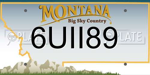 6UII89 Montana License Plate