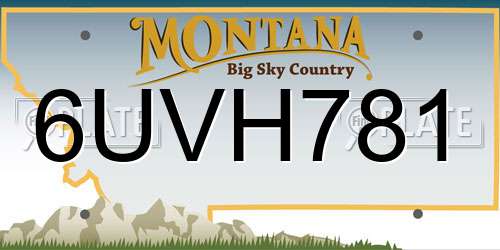 6UVH781 Montana License Plate