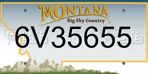 6V35655 Montana License Plate